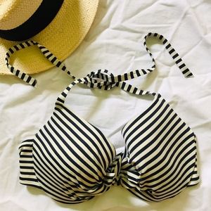Striped Halter Bikini Top (bra cups)